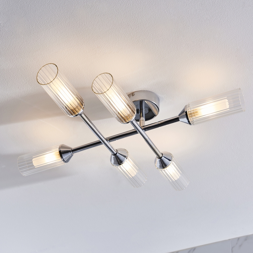 Endon 95045 - Kúpeľňový prisadený luster NATORI 6xG9/3W/230V IP44 lesklý chróm