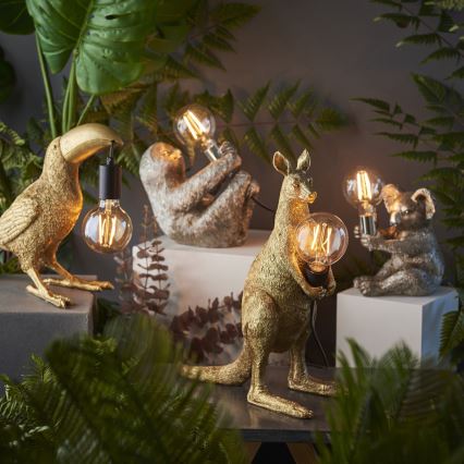Endon 95075 - Stolná lampa KANGAROO 1xE27/10W/230V zlatá