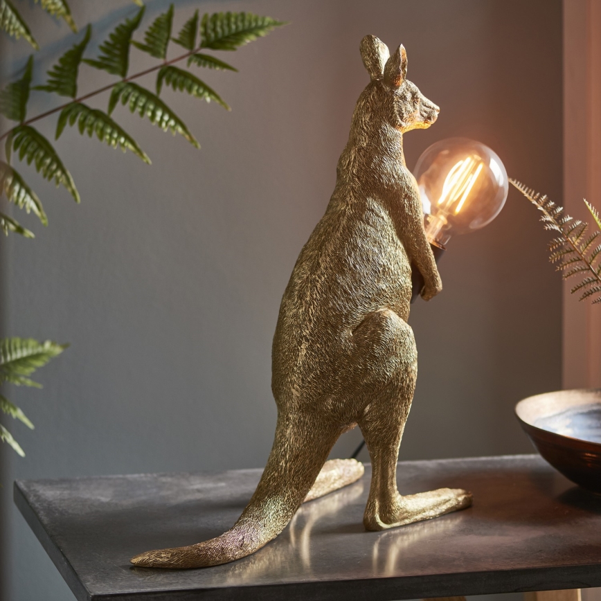Endon 95075 - Stolná lampa KANGAROO 1xE27/10W/230V zlatá
