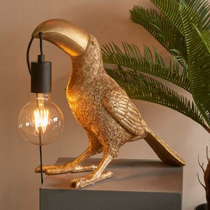 Endon 95077 - Stolná lampa TOCO TOUCAN 1xE27/10W/230V zlatá