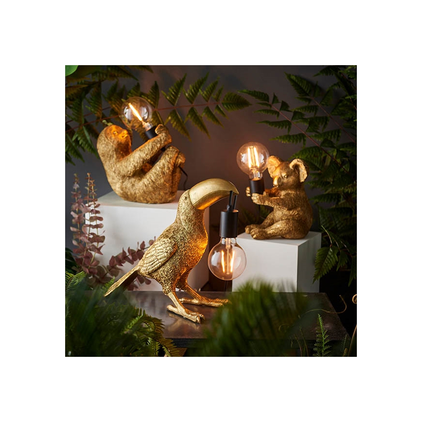 Endon 95077 - Stolná lampa TOCO TOUCAN 1xE27/10W/230V zlatá