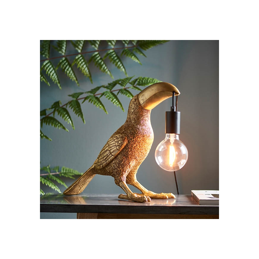 Endon 95077 - Stolná lampa TOCO TOUCAN 1xE27/10W/230V zlatá