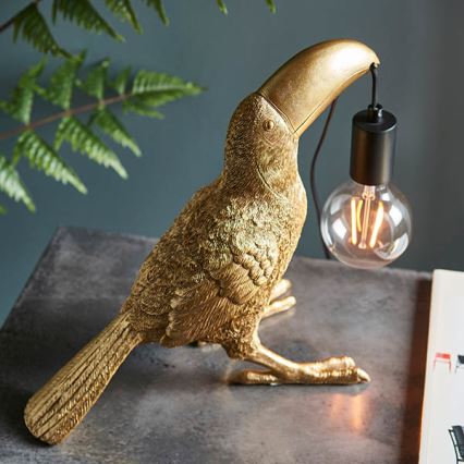 Endon 95077 - Stolná lampa TOCO TOUCAN 1xE27/10W/230V zlatá