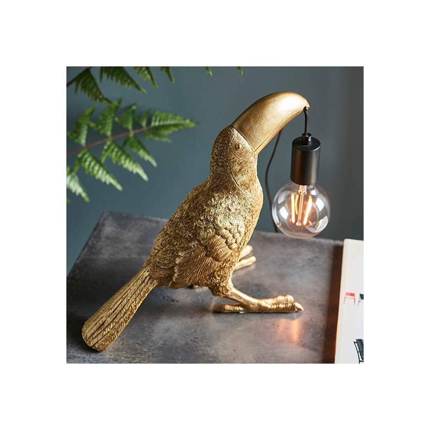Endon 95077 - Stolná lampa TOCO TOUCAN 1xE27/10W/230V zlatá