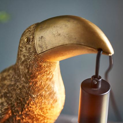 Endon 95077 - Stolná lampa TOCO TOUCAN 1xE27/10W/230V zlatá