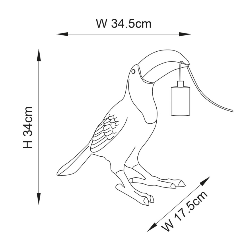 Endon 95077 - Stolná lampa TOCO TOUCAN 1xE27/10W/230V zlatá