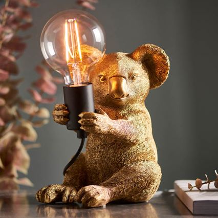 Endon 95082 - Stolná lampa KOALA 1xE27/10W/230V zlatá