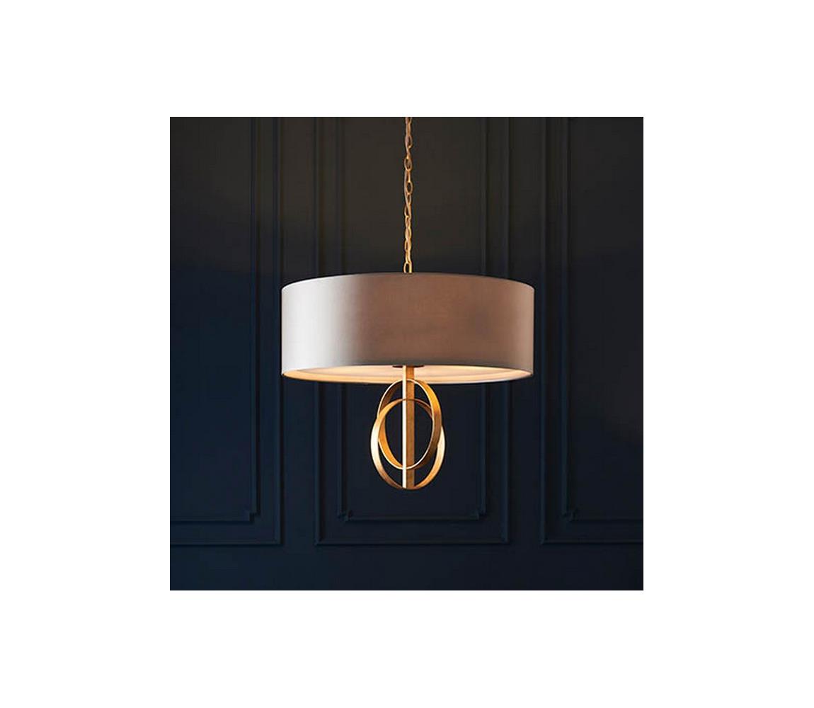 Endon 95211 - Luster na reťazi 5xE27/10W/230V Ø 70 cm sivá/mosadz 95211