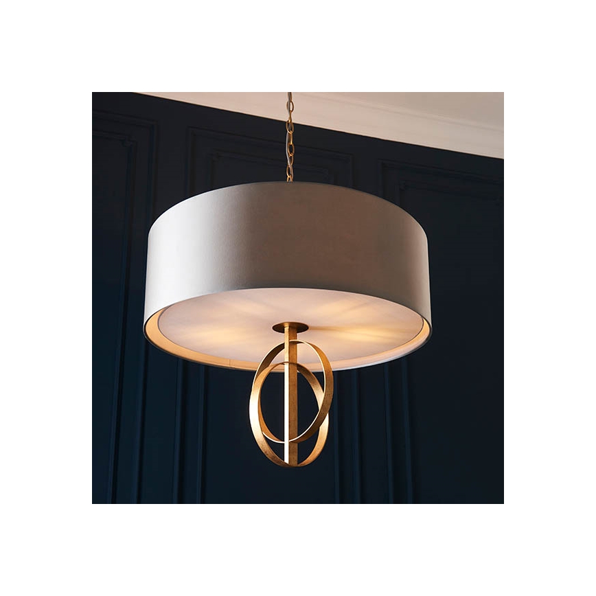 Endon 95211 - Luster na reťazi 5xE27/10W/230V Ø 70 cm sivá/mosadz