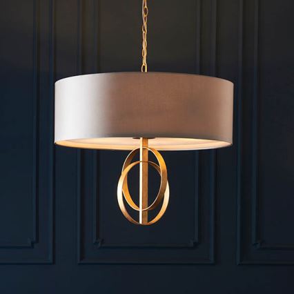 Endon 95211 - Luster na reťazi 5xE27/10W/230V Ø 70 cm sivá/mosadz