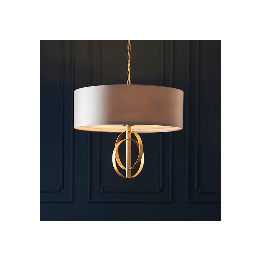 Endon 95211 - Luster na reťazi 5xE27/10W/230V Ø 70 cm sivá/mosadz