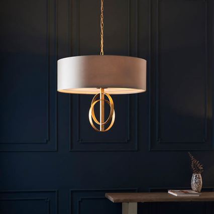 Endon 95211 - Luster na reťazi 5xE27/10W/230V Ø 70 cm sivá/mosadz