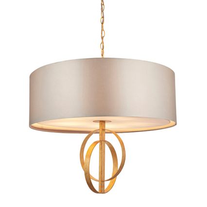 Endon 95211 - Luster na reťazi 5xE27/10W/230V Ø 70 cm sivá/mosadz