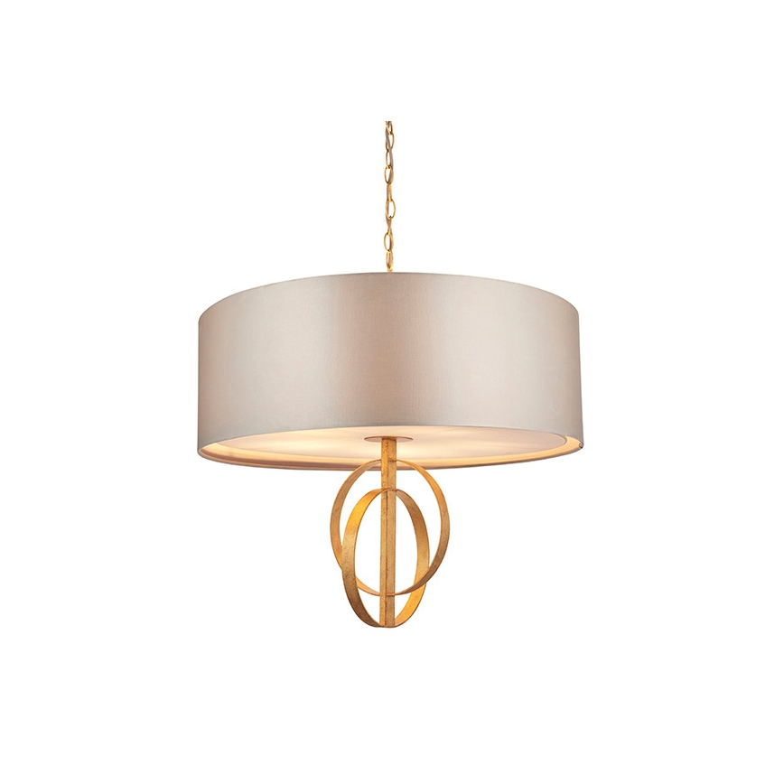 Endon 95211 - Luster na reťazi 5xE27/10W/230V Ø 70 cm sivá/mosadz