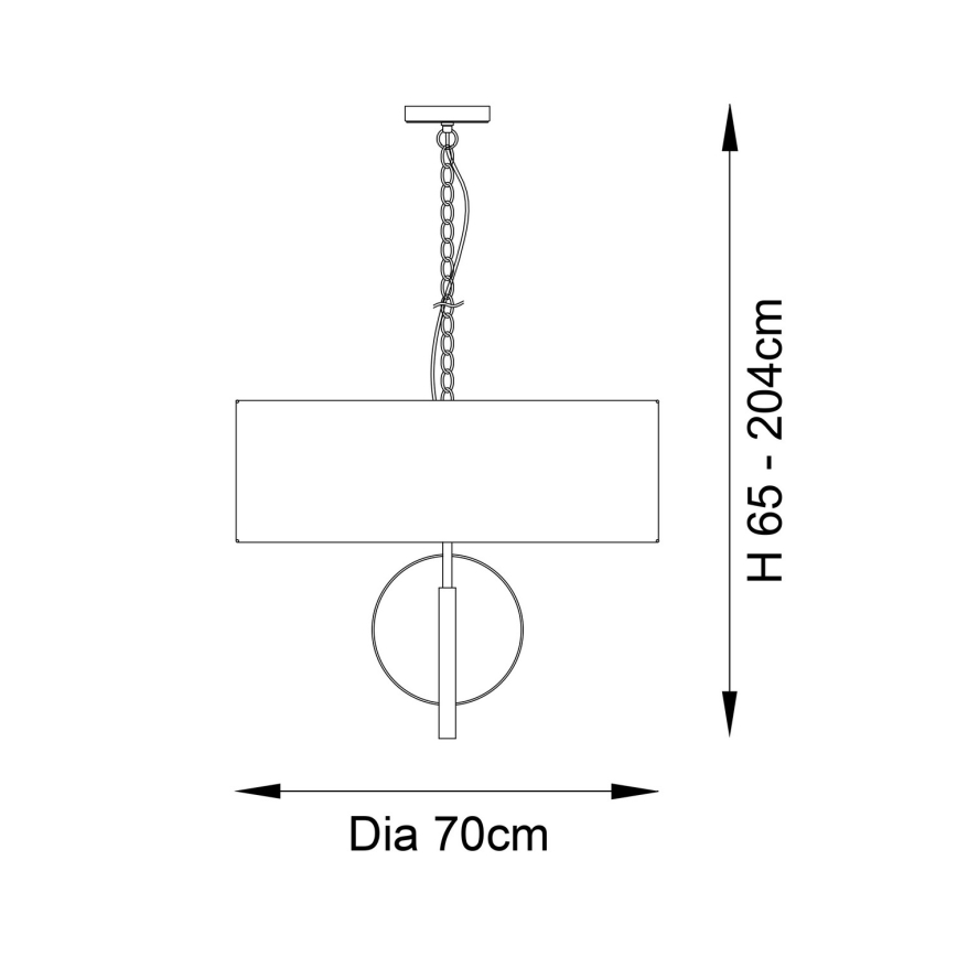 Endon 95211 - Luster na reťazi 5xE27/10W/230V Ø 70 cm sivá/mosadz