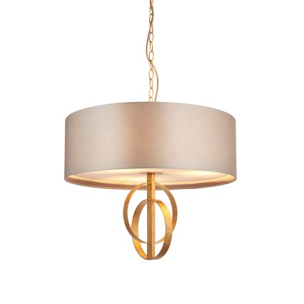 Endon 95212 - Luster na reťazi 3xE27/10W/230V priemer 60 cm sivá/mosadz