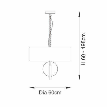 Endon 95212 - Luster na reťazi 3xE27/10W/230V priemer 60 cm sivá/mosadz