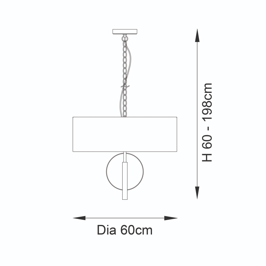 Endon 95212 - Luster na reťazi 3xE27/10W/230V priemer 60 cm sivá/mosadz