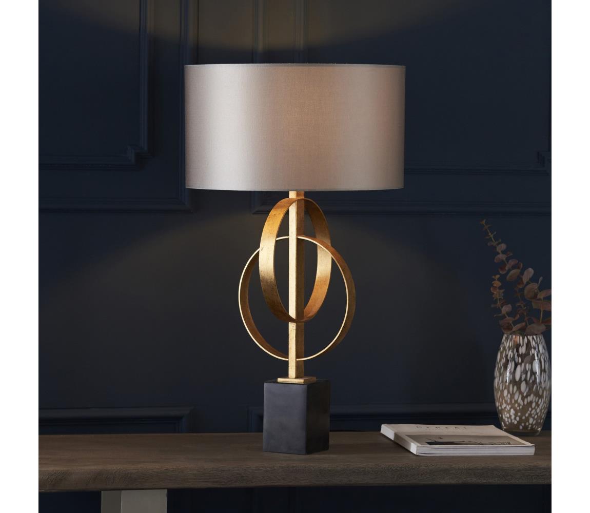 Endon 95213 - Stolná lampa 1xE27/10W/230V šedá/mosadz/čierna 95213