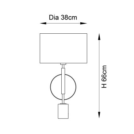Endon 95213 - Stolná lampa 1xE27/10W/230V šedá/mosadz/čierna