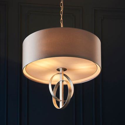 Endon 95216 - Luster na reťazi 3xE27/10W/230V pr. 60 cm sivý