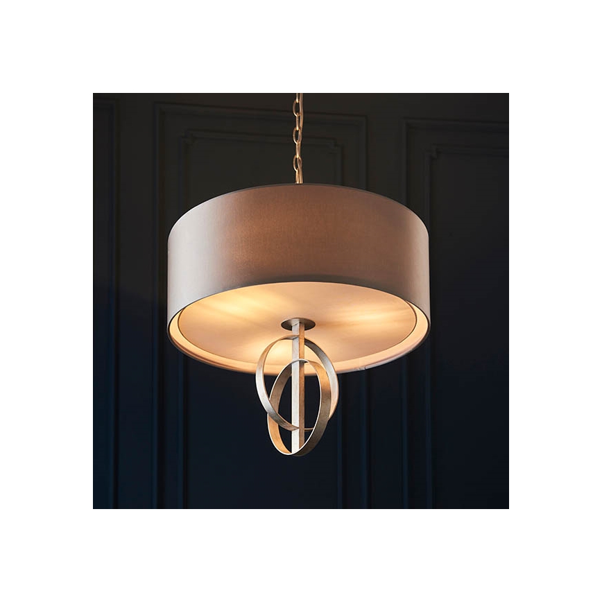 Endon 95216 - Luster na reťazi 3xE27/10W/230V pr. 60 cm sivý
