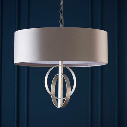 Endon 95216 - Luster na reťazi 3xE27/10W/230V pr. 60 cm sivý