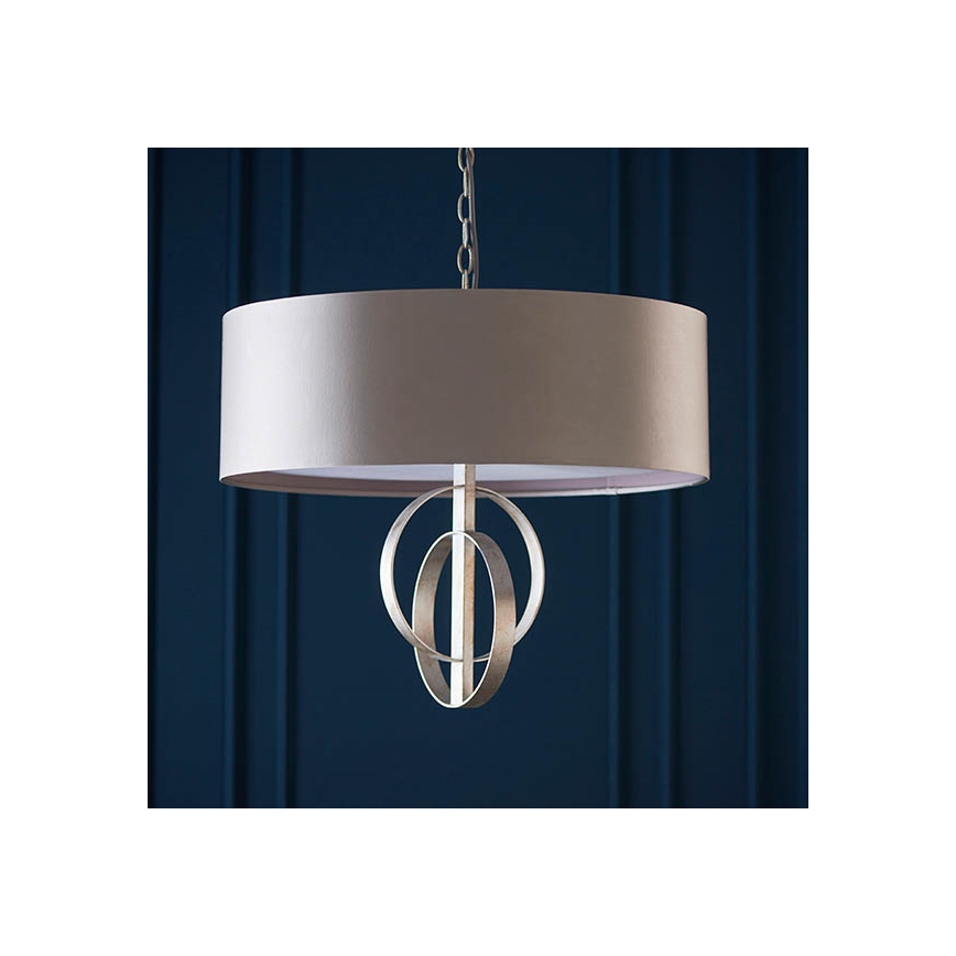 Endon 95216 - Luster na reťazi 3xE27/10W/230V pr. 60 cm sivý