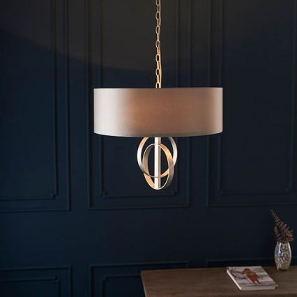 Endon 95216 - Luster na reťazi 3xE27/10W/230V pr. 60 cm sivý
