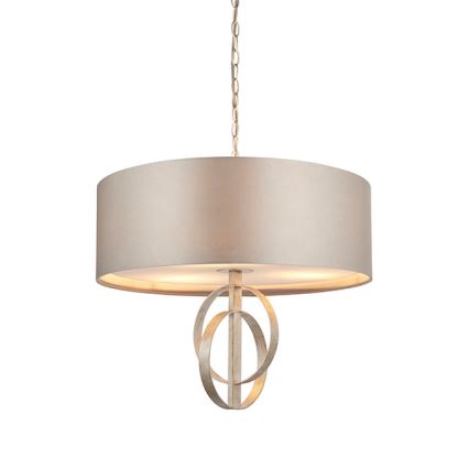 Endon 95216 - Luster na reťazi 3xE27/10W/230V pr. 60 cm sivý