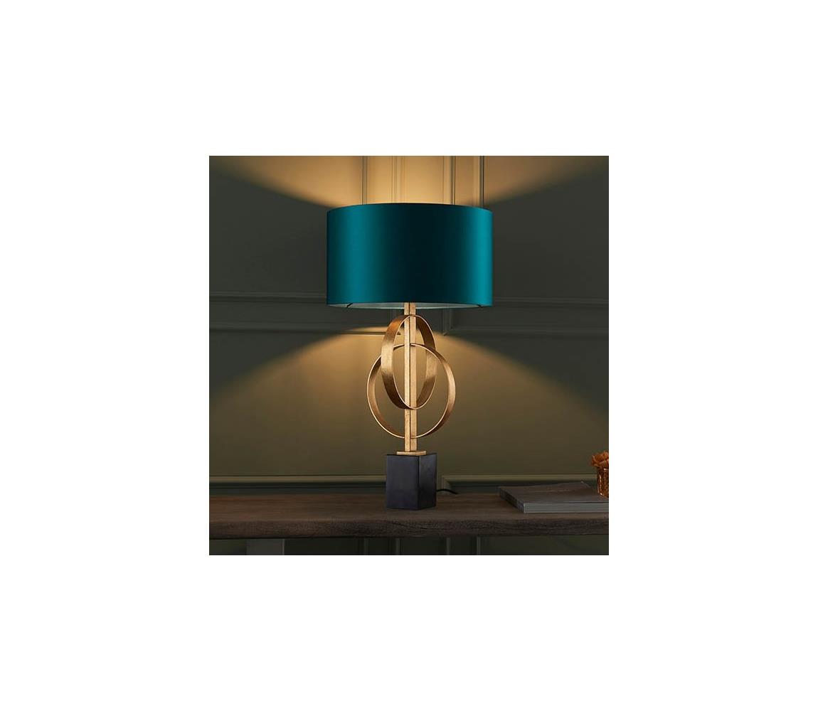 Endon 95221 - Stolná lampa 1xE27/10W/230V modrá/mosadz/čierna 95221