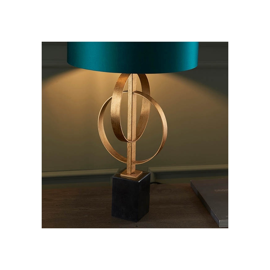 Endon 95221 - Stolná lampa 1xE27/10W/230V modrá/mosadz/čierna