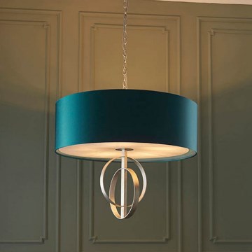 Endon 95223 - Luster na reťazi 5xE27/10W/230V priemer 70 cm modrá/šedá