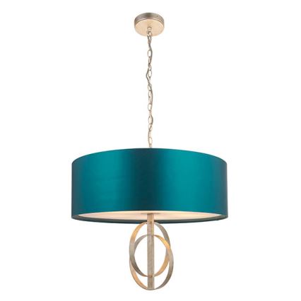 Endon 95223 - Luster na reťazi 5xE27/10W/230V priemer 70 cm modrá/šedá
