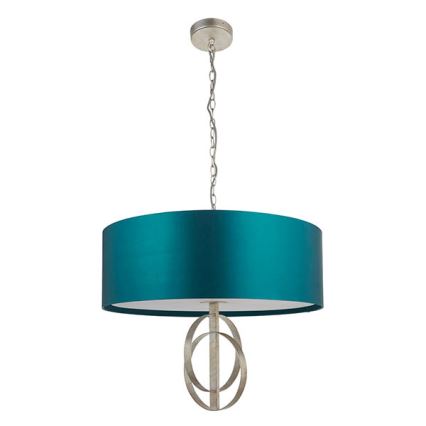 Endon 95223 - Luster na reťazi 5xE27/10W/230V priemer 70 cm modrá/šedá