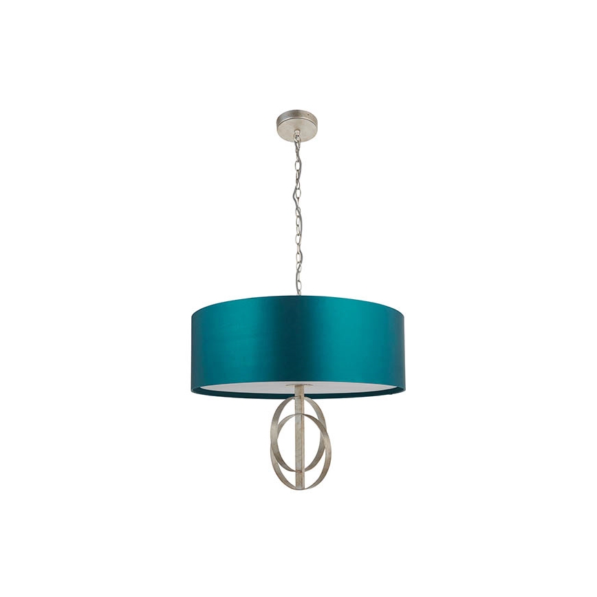 Endon 95223 - Luster na reťazi 5xE27/10W/230V priemer 70 cm modrá/šedá