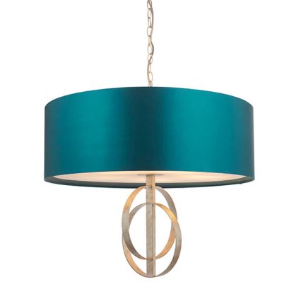 Endon 95223 - Luster na reťazi 5xE27/10W/230V priemer 70 cm modrá/šedá