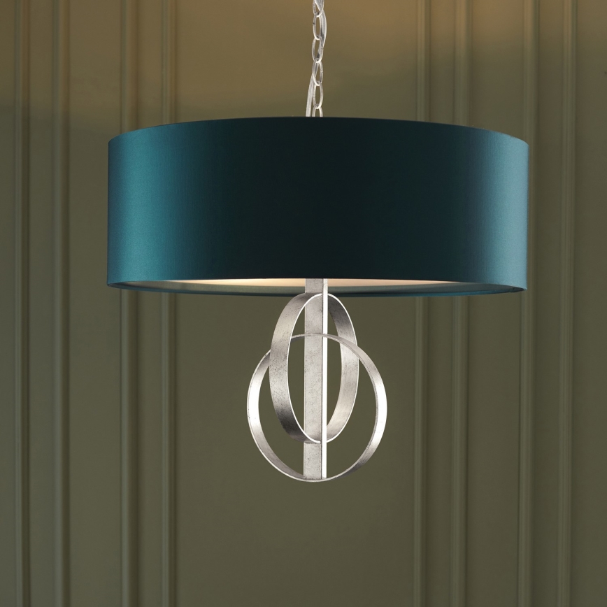 Endon 95224 - Závesný luster na reťazi 3xE27/10W/230V, priemer 60 cm, modrá/šedá