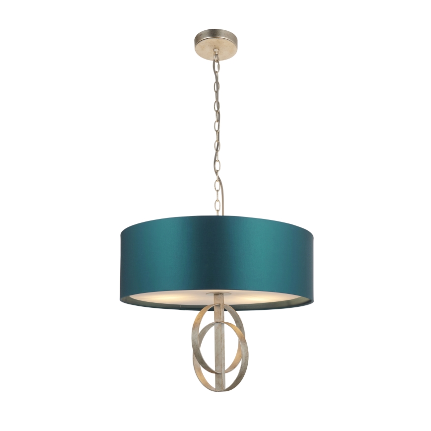 Endon 95224 - Závesný luster na reťazi 3xE27/10W/230V, priemer 60 cm, modrá/šedá