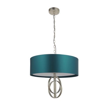 Endon 95224 - Závesný luster na reťazi 3xE27/10W/230V, priemer 60 cm, modrá/šedá