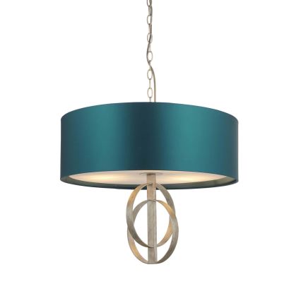 Endon 95224 - Závesný luster na reťazi 3xE27/10W/230V, priemer 60 cm, modrá/šedá