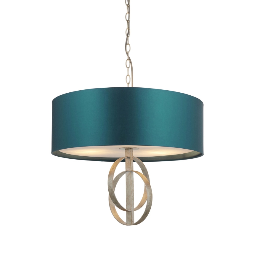Endon 95224 - Závesný luster na reťazi 3xE27/10W/230V, priemer 60 cm, modrá/šedá