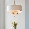 Endon 95268 - Závesný luster na reťazi, 3×E14/6W/230V, priemer 60 cm, biela/mosadz