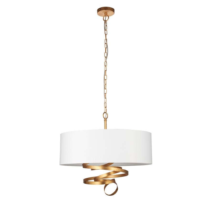 Endon 95268 - Závesný luster na reťazi, 3×E14/6W/230V, priemer 60 cm, biela/mosadz