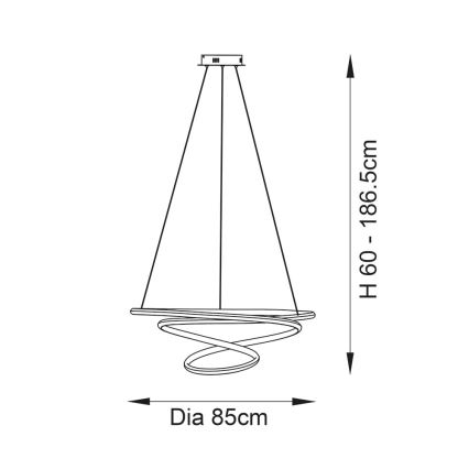 Endon 97639 - LED stmievateľný luster na lanku TWIRL LED/88W/230V 3000K zlatý