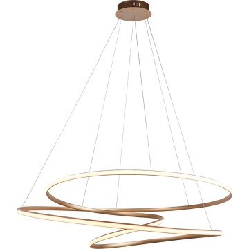 Endon 97645 - Stmievateľný LED luster na lanku TWIRL LED/131W/230V 3000K, zlatý