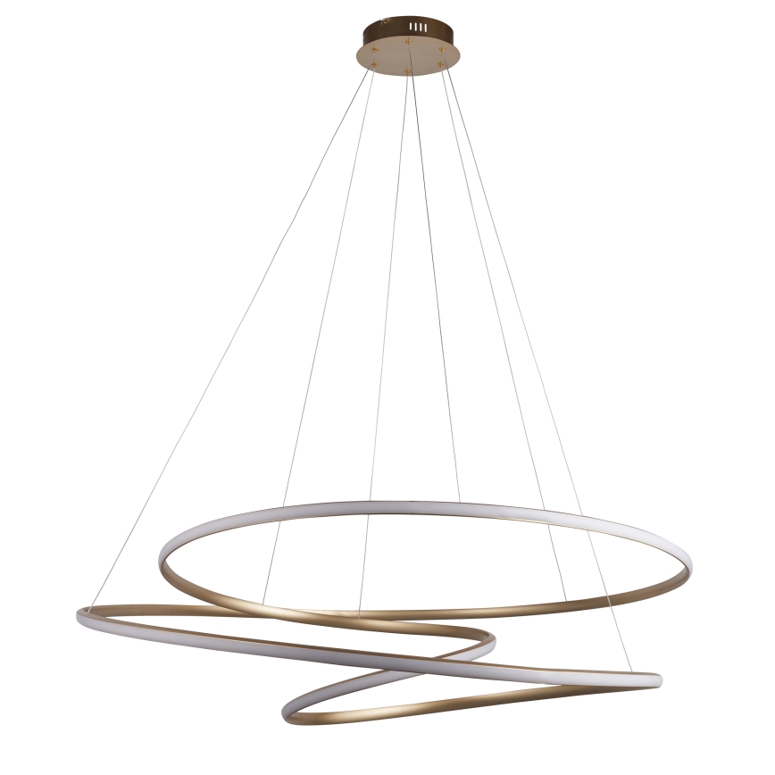 Endon 97645 - Stmievateľný LED luster na lanku TWIRL LED/131W/230V 3000K, zlatý