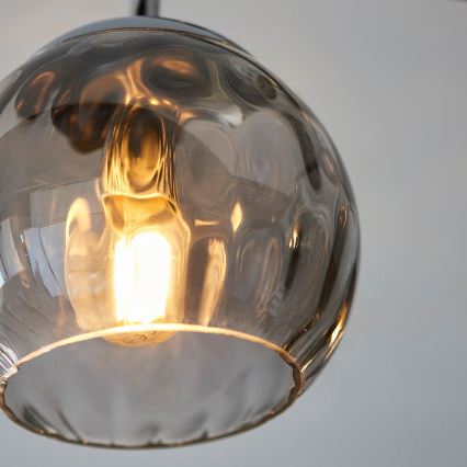 Endon 97971 - Prisadený luster DIMPLE 3xE14/25W/230V lesklý chróm/dymovo šedá