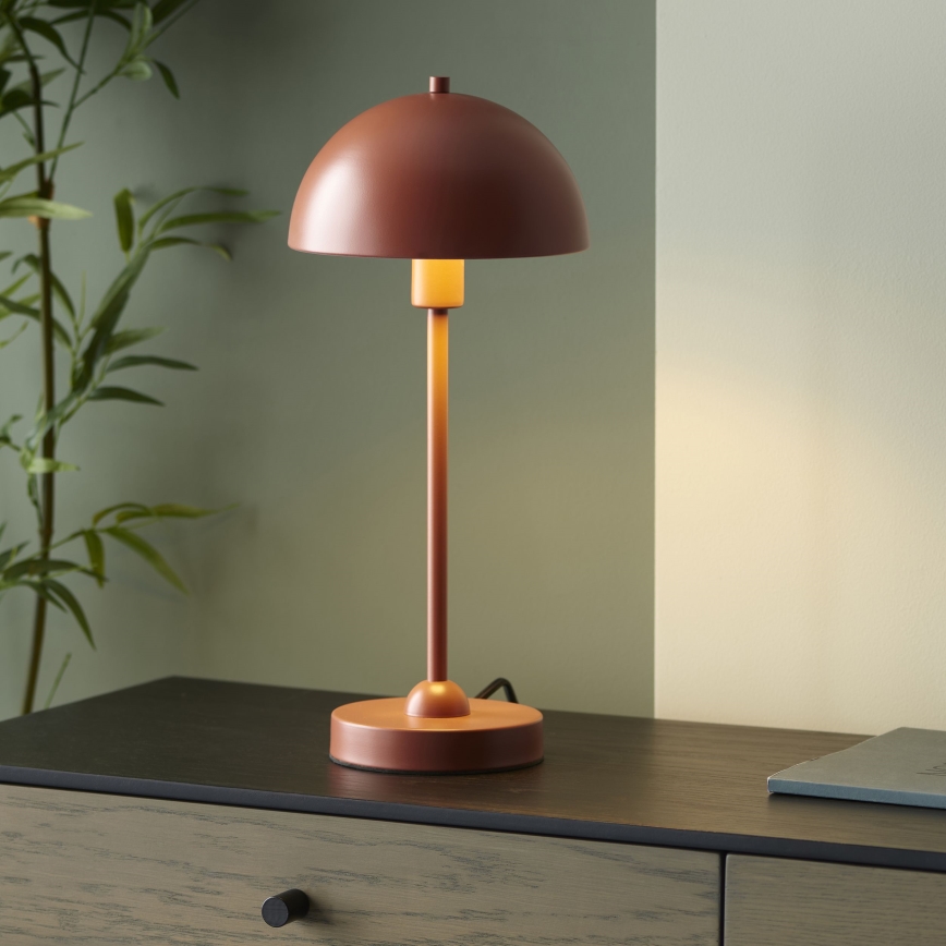 Endon 98496 - Stolová lampa SAROMA 1xE14/7W/230V tehlová