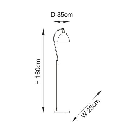 Endon 98748 - Stojacia lampa FRANKLIN 1xE27/10W/230V mosadz/čierna